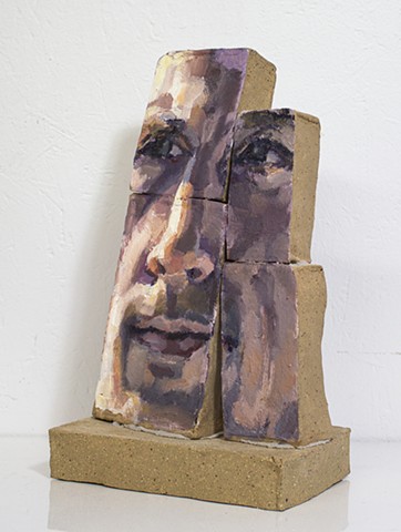 Individuation (side), oil and mortar on ceramic, 13 x 7 x 5in, available 