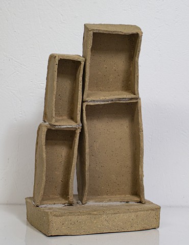 Individuation (back), oil and mortar on ceramic, 13 x 7 x 5in, available 