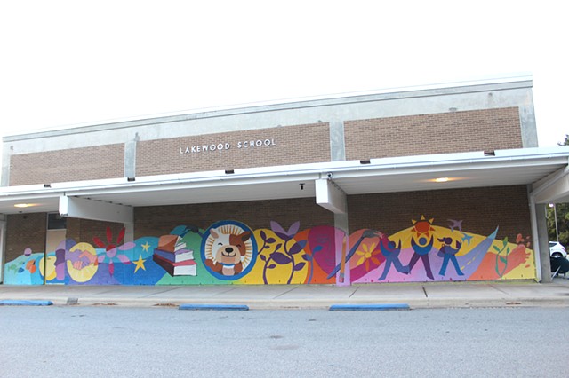 Lakewood Elementary Read for the Record Mural, Durham, NC