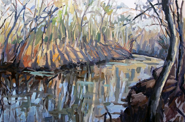 Winter Bayou, 24x36in, oil on canvas