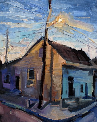 Corner House, 10x8in, oil on canvas