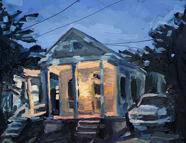Porch Light, 11x14in, oil on panel