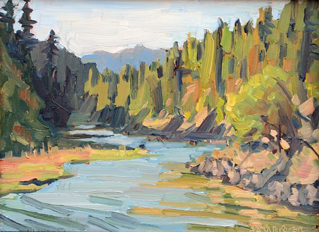 White Salmon River 9x12in Oil on canvas