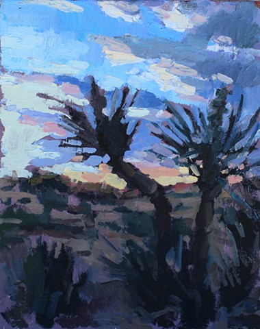 Yucca Sunset, 8x10in, oil on canvas, sold
