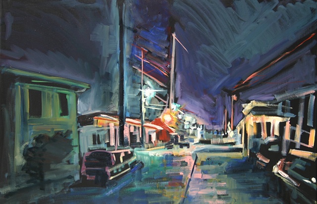 Street Nocturne, 20in x 30in, oil on canvas