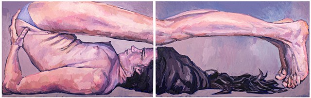 Plough, 30x96in, oil on canvas, diptych, available