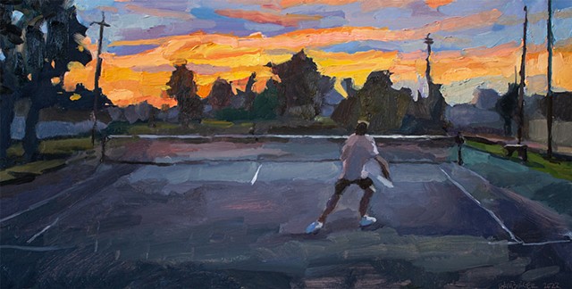 Sunset Match, 12x24in, oil on panel, sold