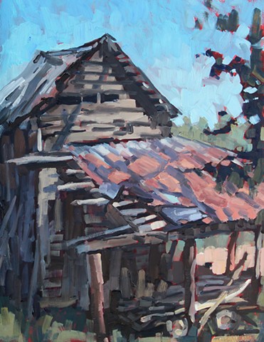 Finley's Shed, 14x18in, Paint it Orange Plein Air Event First Place Award, Sold