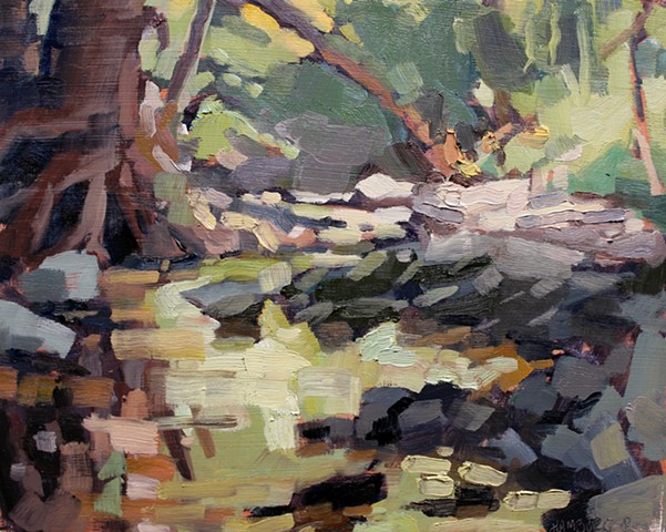 Botanical Garden Creek, 8x10in, oil on canvas, sold