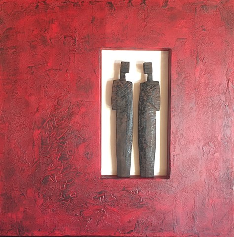 Wood Figures in Red
