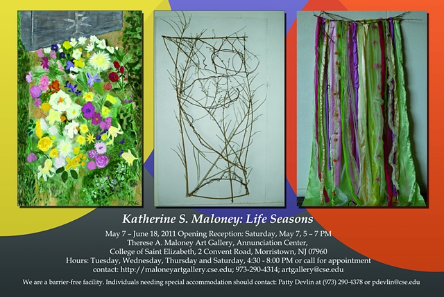 Katherine Maloney Painting, Fabric and Twigs