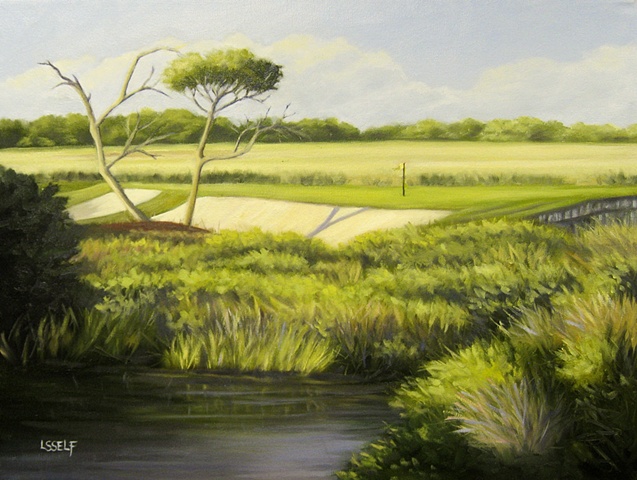 second hole of Ocean Course, looking over the Kiawah River marsh