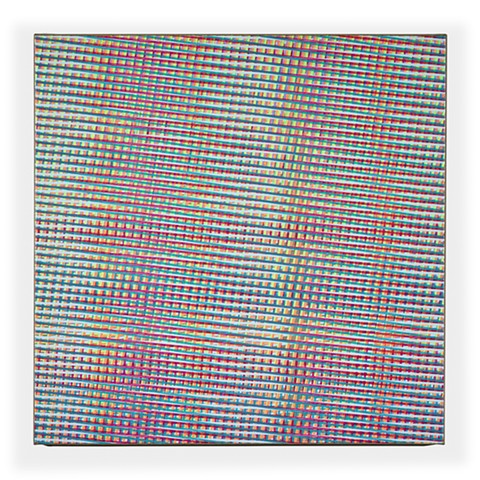 Mikey Kelly contemporary minimal op art painting acrylic linen pattern line artist studio