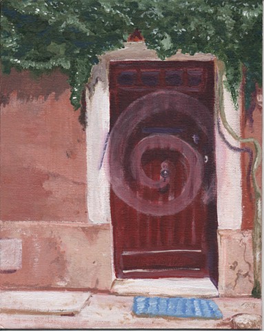 Tuscan Red Door With Spiral