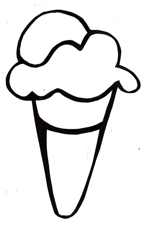 Stencil image of ice cream cutout mobile by Patricia BeBeau