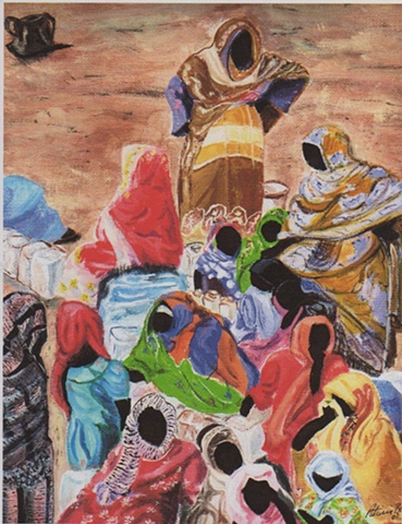 Image of Darfur women Waiting For Water by Patricia BeBeau.
