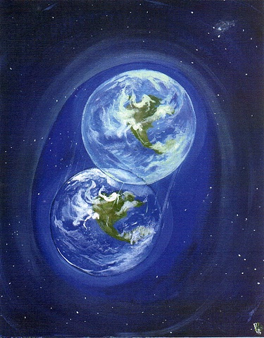 Image of Planet Earth becoming a light weight vehicle by Patricia BeBeau.