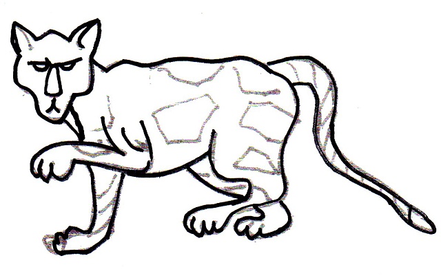 Image of wild cat for mounting or cutout mobile by Patricia BeBeau