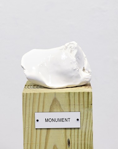 Detail: Untitled (Plinth Studies with Ambiguous Nameplate Augmentation) ["Monument"]