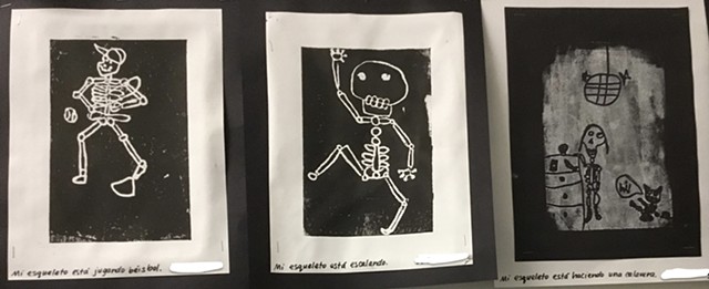 3rd grade prints in the style of Jose Posada