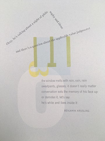 letterpress broadside of poem by Benjamin Krusling