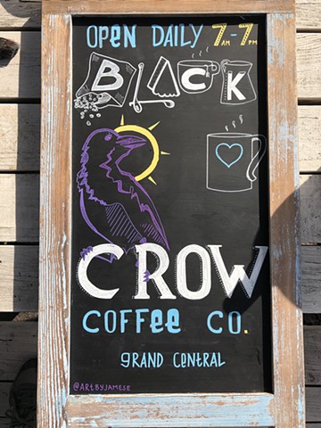 Sign for Black Crow Coffee
