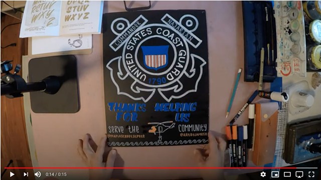 Video - Coast Guard Custom Sign for Maple Street Biscuit Co.