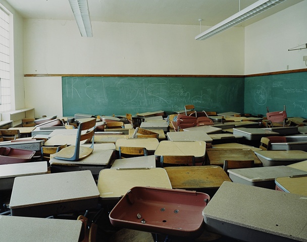 Desks, Bowdon School,Closed 2001, Bowdon, North Dakota  2004