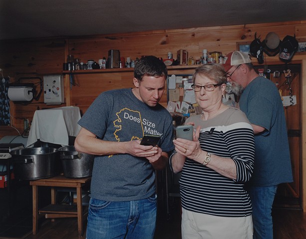 Jeff and Meegan Downloading An App for Photographing The Northern Lights, Iron Junction, Minnesota 2020