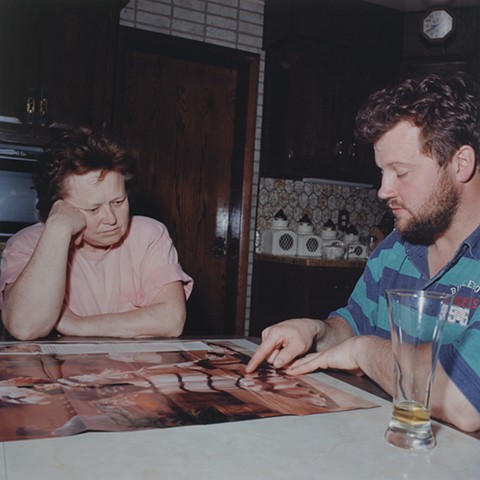 MaryAnn and Paul planning for this year's dress, Eveleth, Minnesota 1996