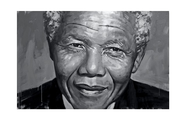 Luke Vehorn Nelson Mandela Painting Original Artwork Contemporary Portrait South Africa Charleston
