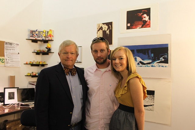 Ronnie Vehorn (dad) and Lauren Spencer (sister) visit the studio of aritist Luke Vehorn Redux Contemporary Art Center