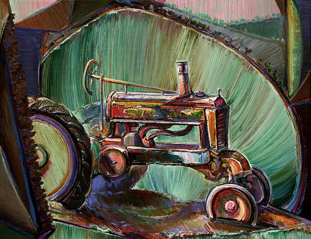 Tractor in Digitized Landscape
