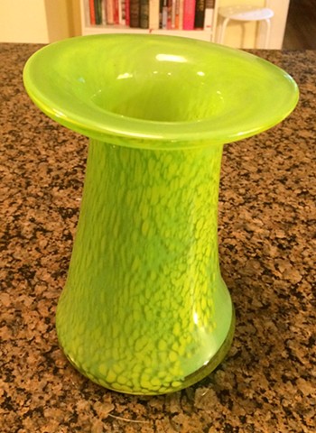 green & yellow vase