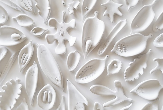 porcelain leaves in progress | dimensions vary