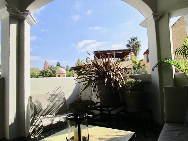 View from a reclining position on the covered terrace