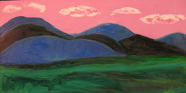 Mountains With Pink Sky
