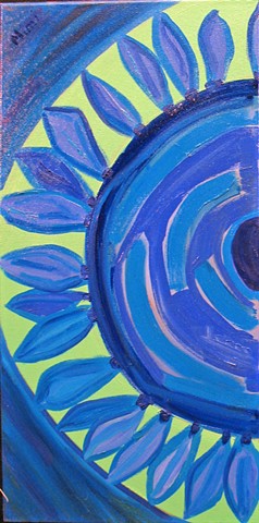 Left Blue Sunflower