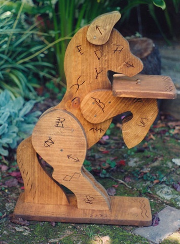 Wooden horse with brands