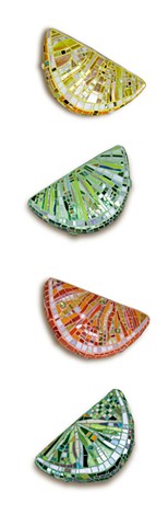 3D bas relief mosaic fruit slices