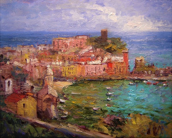 Vernazza, Paintings of Vernazza, Italy, Italian, R. W. Bob Goetting, oil paintings of Vernazza