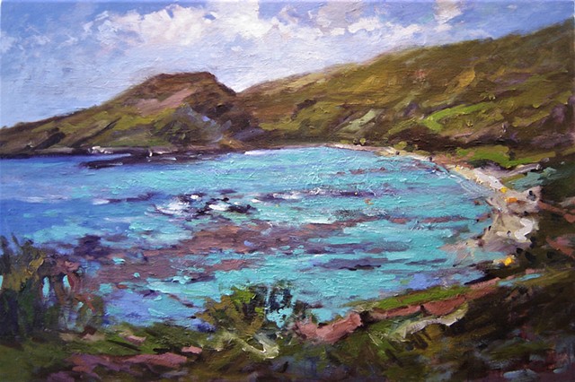 Hawaii, paintings of Hawaii, Hanauma Bay, Oahu, seascape, R W Bob Goetting