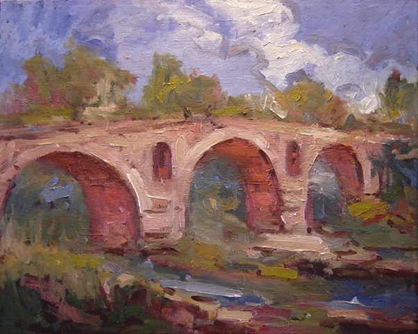 Le Pont Julien, paintings of France, paintings of bridges, Roman bridge, 