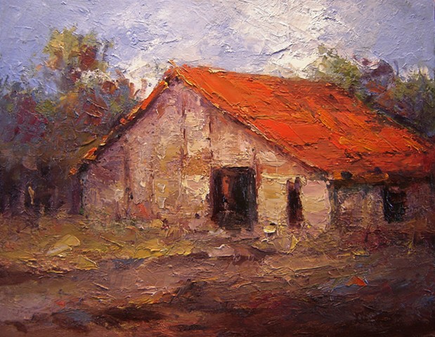 Barn, Barns, paintings of Barns, oil paintings of barns, textured paintings, rustic, rustic barn, oil paintings of old barns