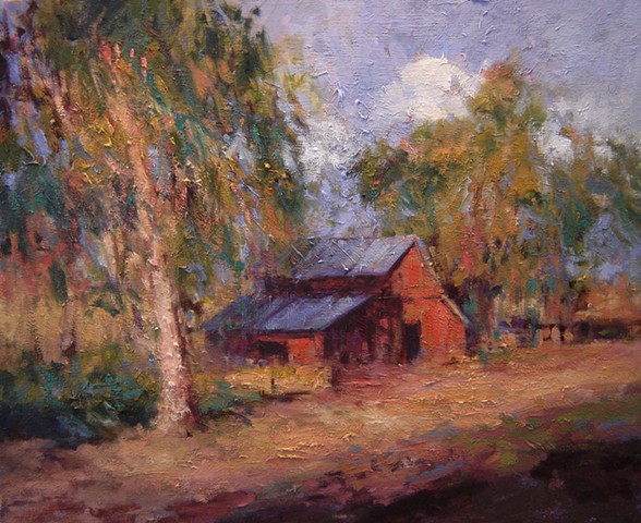 Country barn original oil on canvas R W Bob Goetting