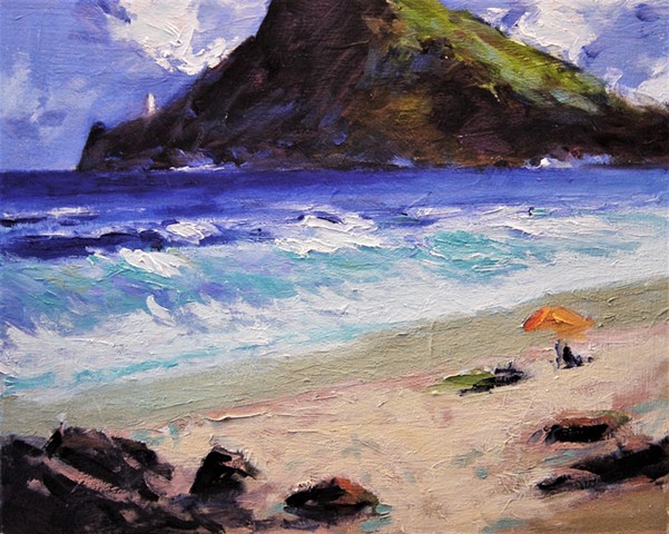 Hawaii, paintings of Hawaii, Oahu, Makapu'u, Makapu'u beach
