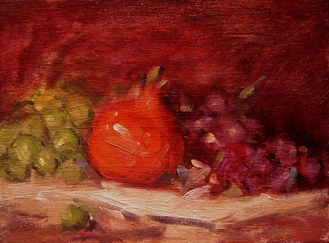 Pomegranate and grapes