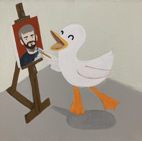Self Portrait As A Jumping Duck