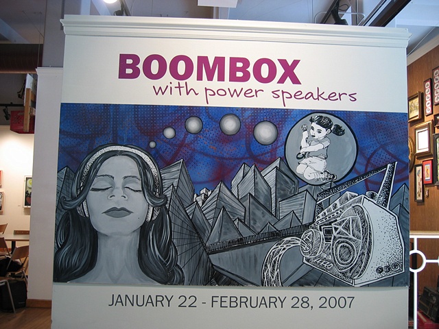 Boom Box with Power Speakers show sign