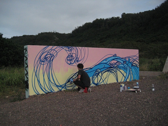 Banzaii Rock Skate Park Mural #2-process
